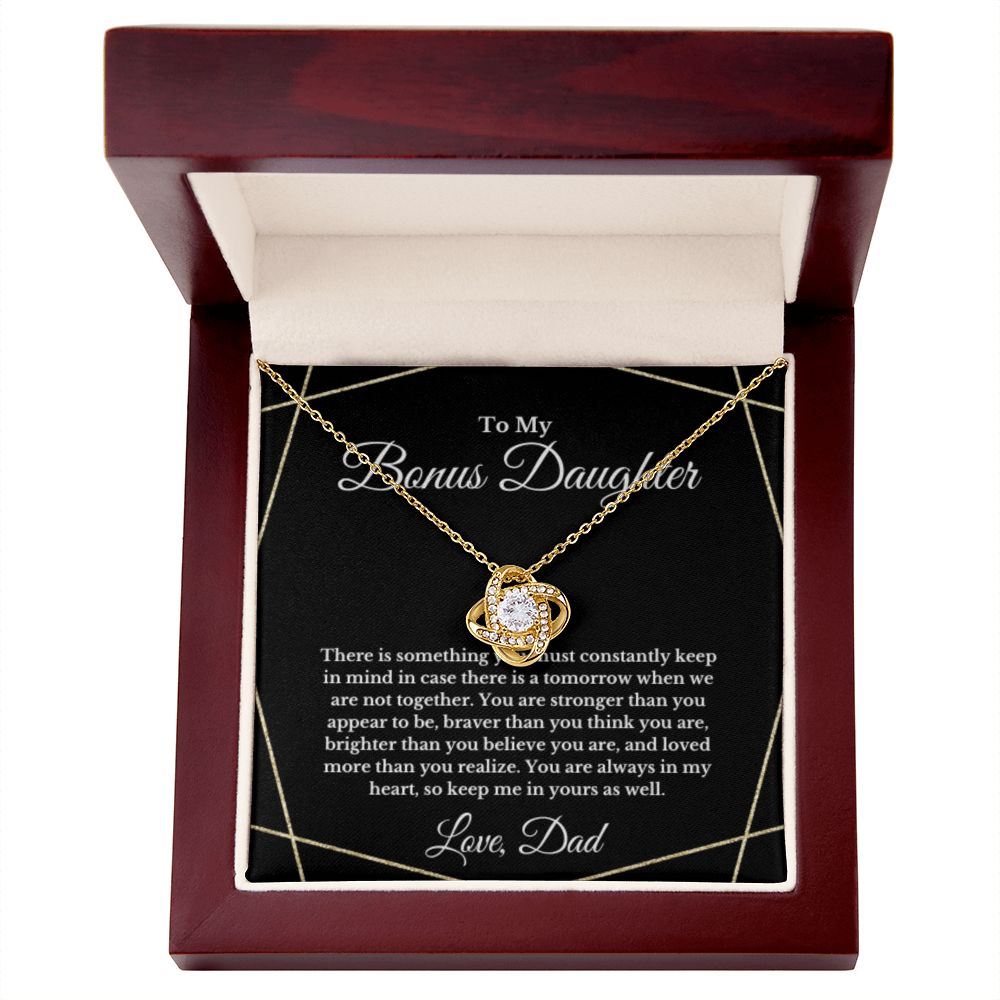To My Bonus Daughter Necklace, Father Step Daughter Necklace, Birthday, Gifts to Bonus Daughter, Message Card Necklace