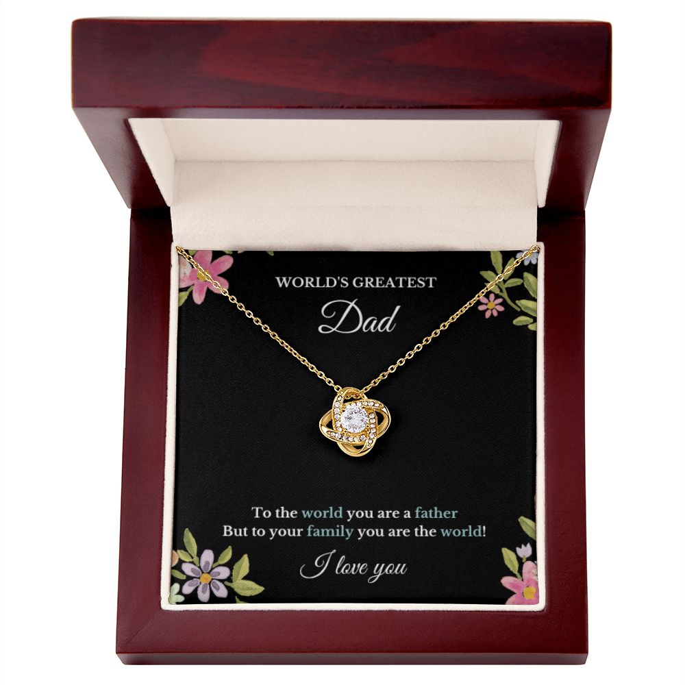 To World's Greatest Dad Necklace, Father's Day, To Dad Necklace, Christmas Necklace Gift, Message Card Jewelry, Minimalist Jewelry, From Daughter From Son