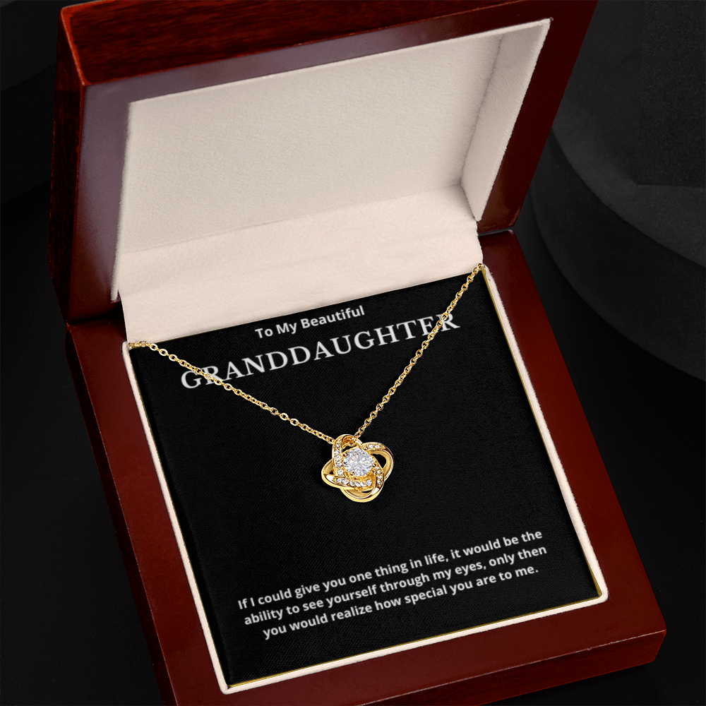 To Granddaughter Love Knot Necklace, Present For Granddaughter Birthday/Christmas Gifts For Granddaughter Jewelry Granddaughter Wedding Day Gifts