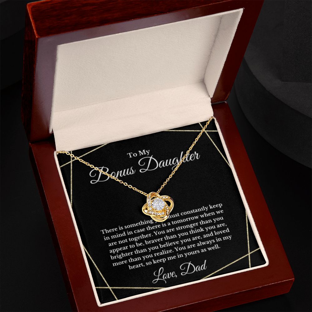 To My Bonus Daughter Necklace, Father Step Daughter Necklace, Birthday, Gifts to Bonus Daughter, Message Card Necklace