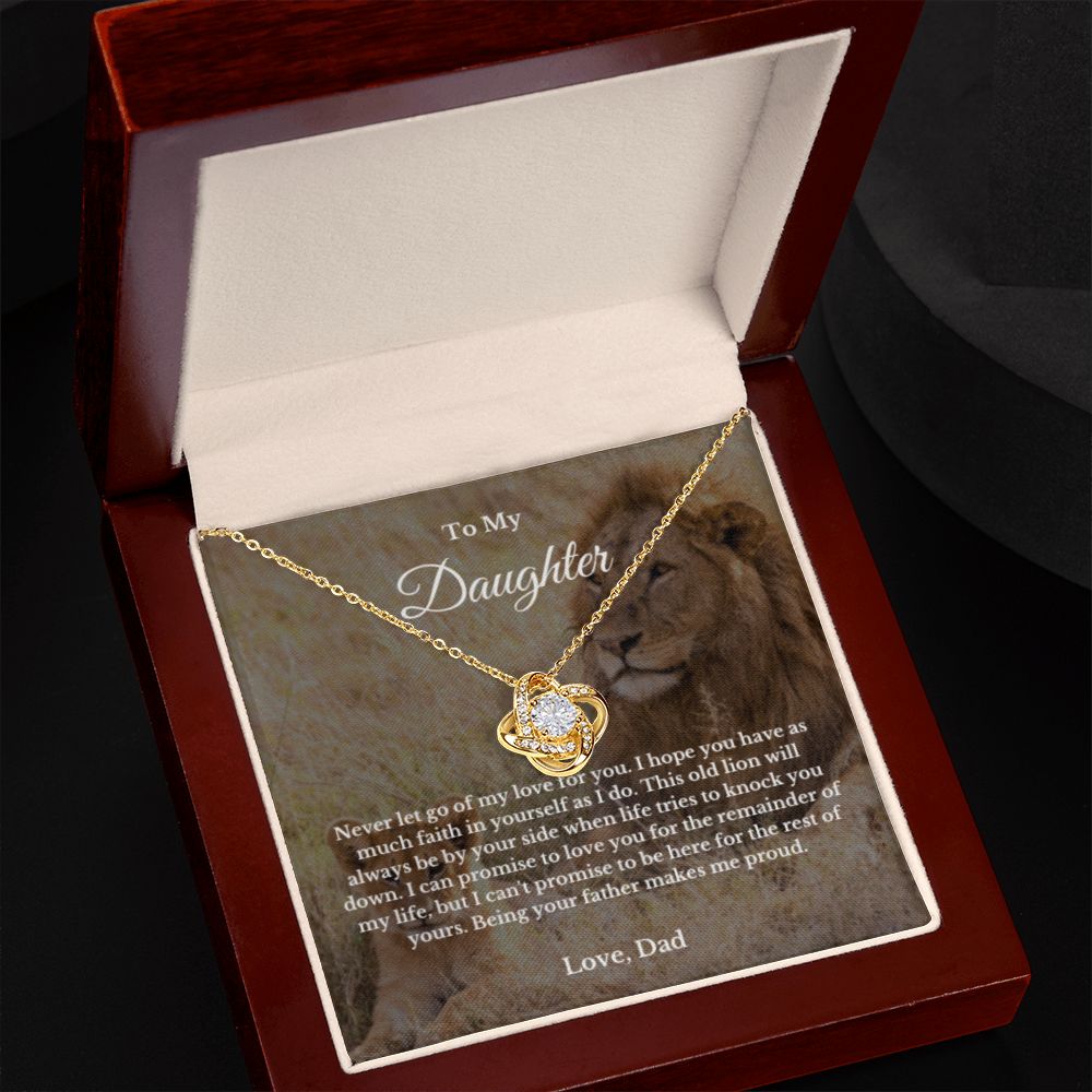 To My Daughter Necklace, Father Daughter Necklace, Father to Daughter Birthday Gift, Gifts to Daughter from Dad, Lion Message Card Necklace, Minimalist Jewelry