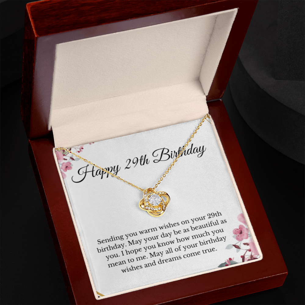 Love Knot, 29th Birthday Necklace Gift