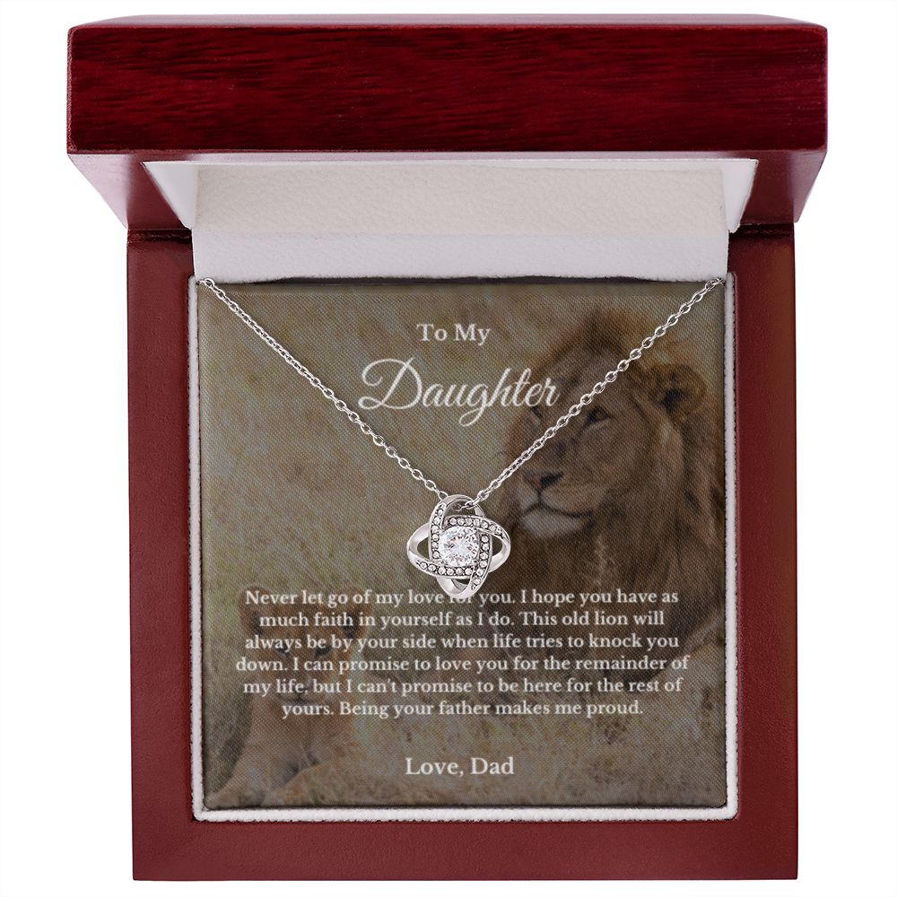 To My Daughter Necklace, Father Daughter Necklace, Father to Daughter Birthday Gift, Gifts to Daughter from Dad, Lion Message Card Necklace, Minimalist Jewelry