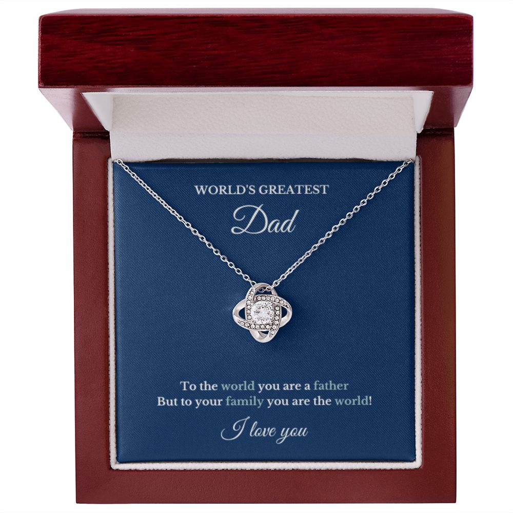 To World's Greatest Dad Necklace, Father's Day, To Dad Necklace, Christmas Necklace Gift, Message Card Jewelry, Minimalist Jewelry, From Daughter From Son