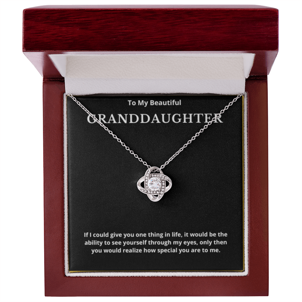 To Granddaughter Love Knot Necklace, Present For Granddaughter Birthday/Christmas Gifts For Granddaughter Jewelry Granddaughter Wedding Day Gifts