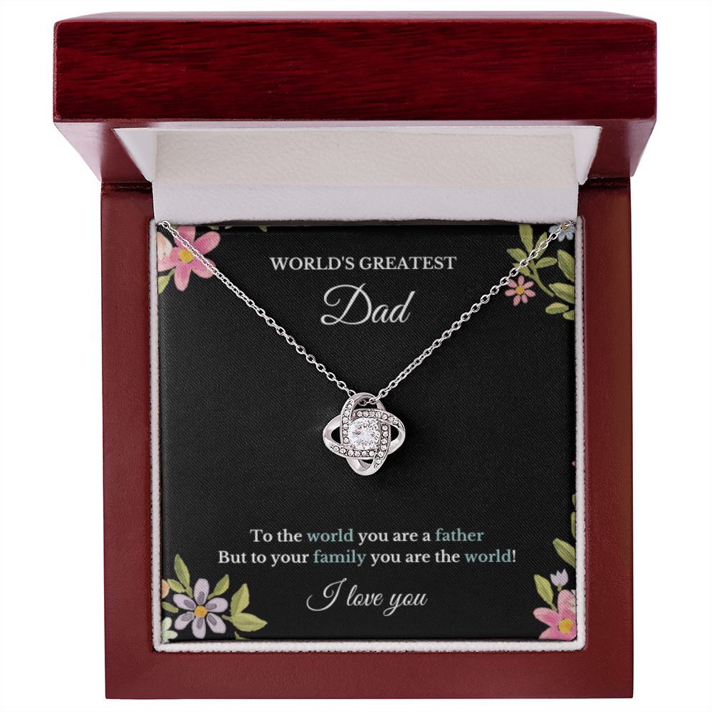 To World's Greatest Dad Necklace, Father's Day, To Dad Necklace, Christmas Necklace Gift, Message Card Jewelry, Minimalist Jewelry, From Daughter From Son