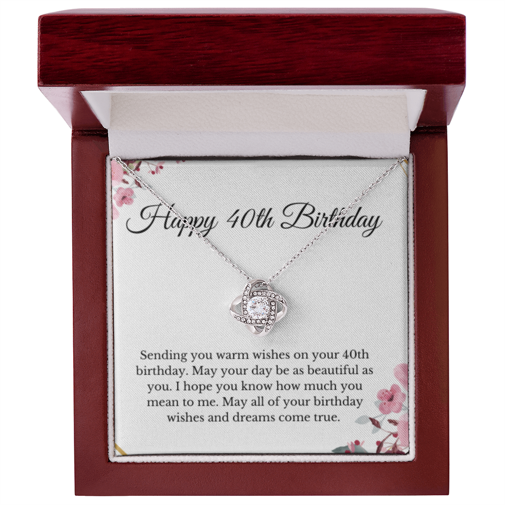 Love Knot, 40th Birthday Necklace Gift