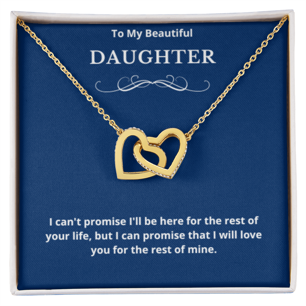 To Daughter Interlocked Hearts Necklace, Present For Daughter Birthday/Christmas Gifts. Necklace Daughter Jewelry