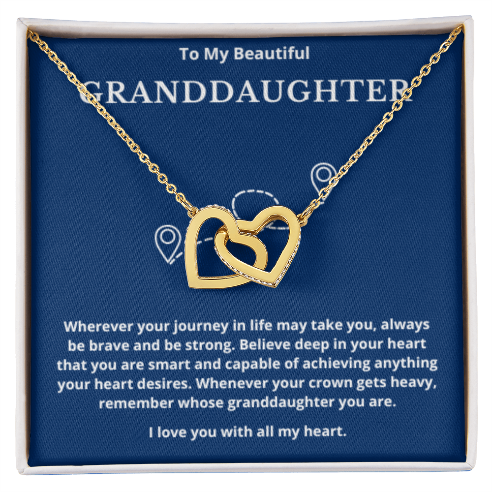 To Granddaughter Interlocking Hearts Necklace, Present For Granddaughter Birthday/Christmas Gifts For Granddaughter Jewelry Wedding Day