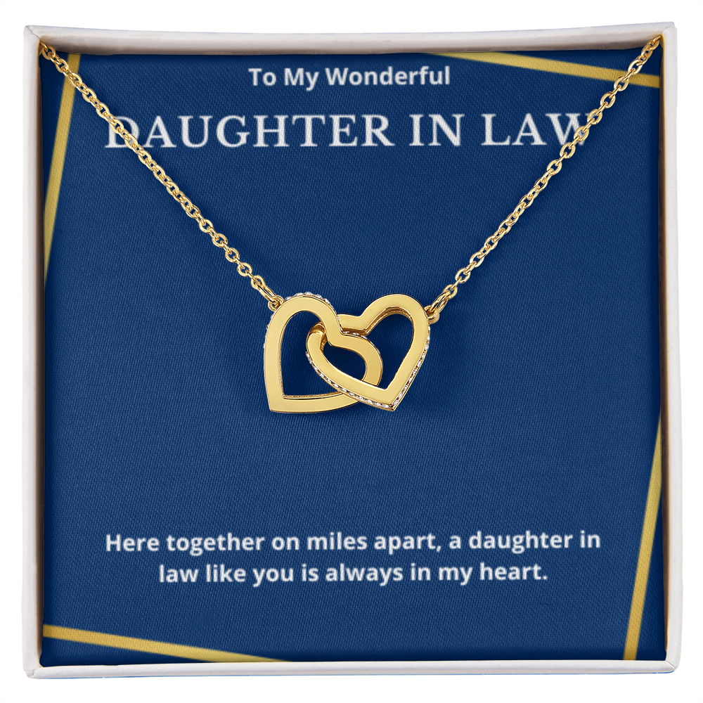 To Daughter In Law Interlocked Hearts Necklace, Present For Daughter in law Birthday/Christmas Gifts. Necklace Daughter in law Jewelry