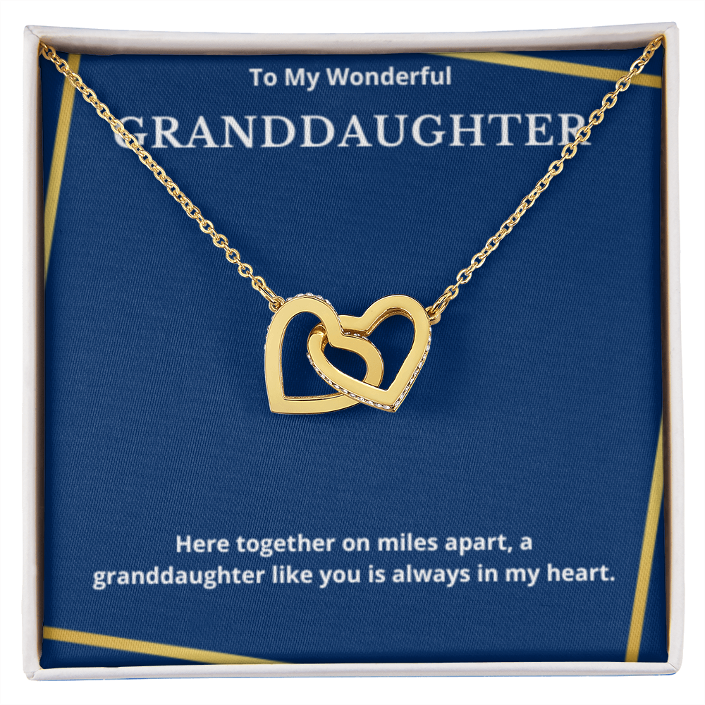 To Granddaughter Interlocking Hearts Necklace, Present For Granddaughter Birthday/Christmas Gifts For Granddaughter Jewelry Wedding Day
