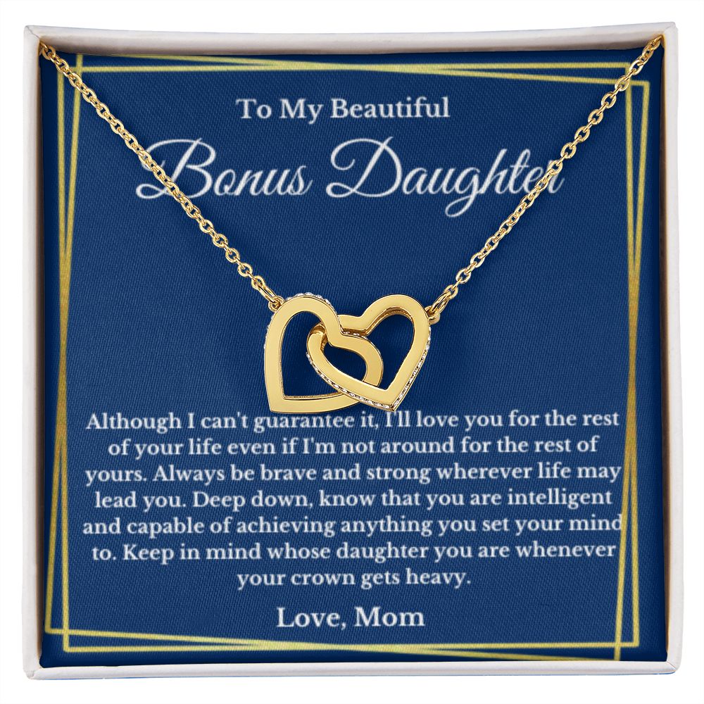 Bonus Daughter Necklace, Mother to Daughter Gift, Step Daughter Jewelry, Birthday Gift, Message Card