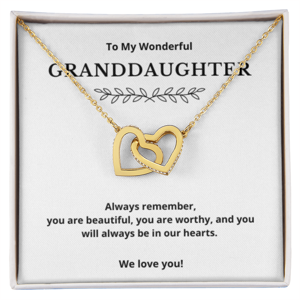 To Granddaughter Interlocking Hearts Necklace, Present For Granddaughter Birthday/Christmas Gifts For Granddaughter Jewelry Wedding Day