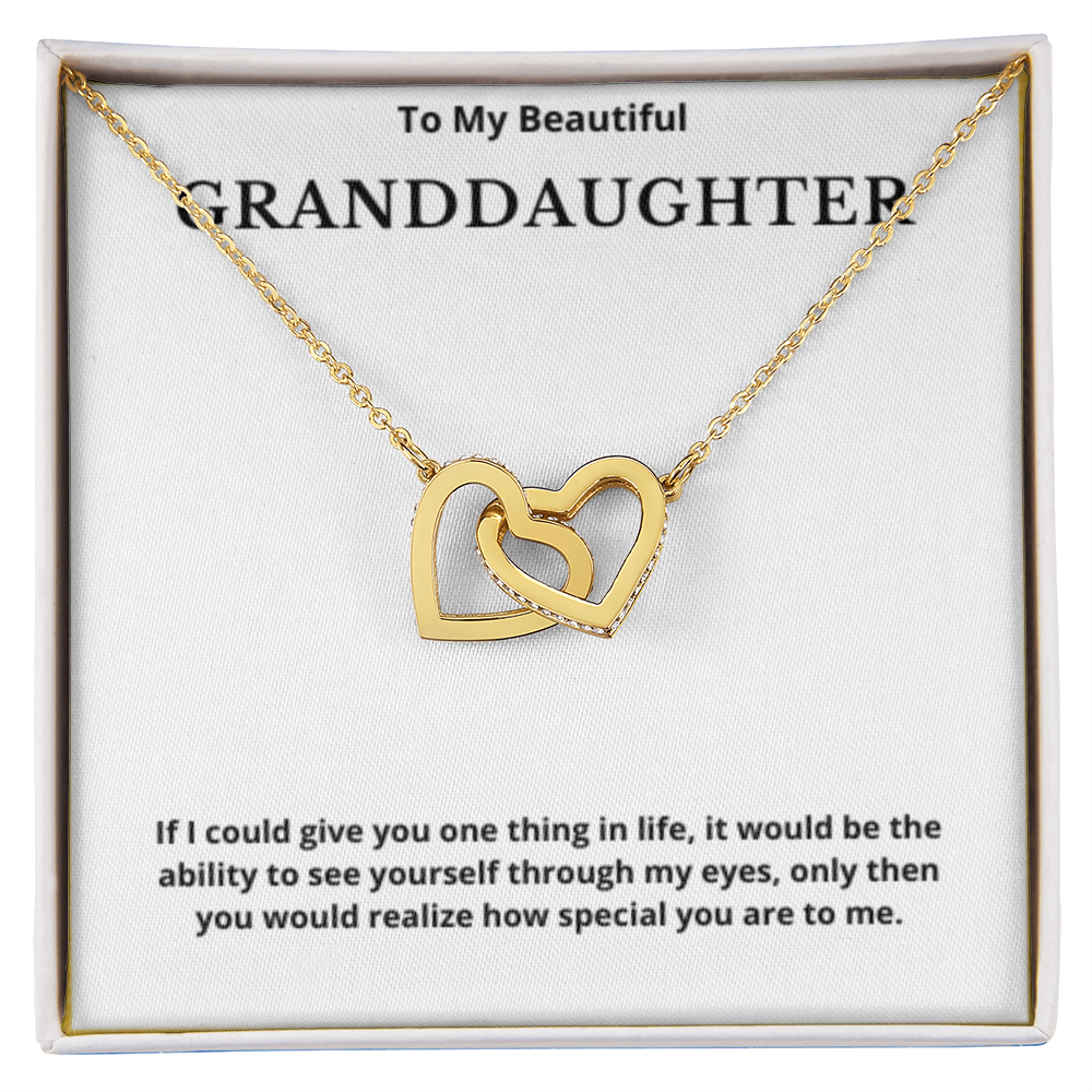 To Granddaughter Interlocking Hearts Necklace, Present For Granddaughter Birthday/Christmas Gifts For Granddaughter Jewelry Wedding Day