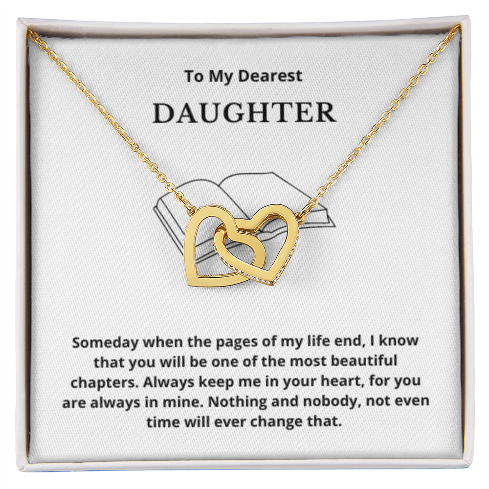 To Daughter Interlocked Hearts Necklace, Present For Daughter Birthday/Christmas Gifts. Necklace Daughter Jewelry
