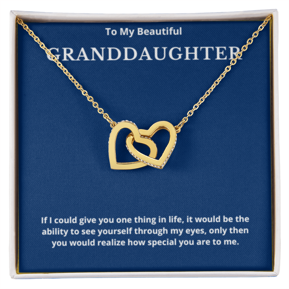 To Granddaughter Interlocking Hearts Necklace, Present For Granddaughter Birthday/Christmas Gifts For Granddaughter Jewelry Wedding Day