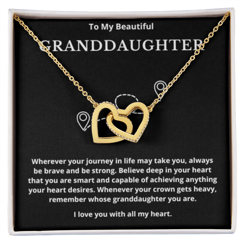To Granddaughter Interlocking Hearts Necklace, Present For Granddaughter Birthday/Christmas Gifts For Granddaughter Jewelry Wedding Day
