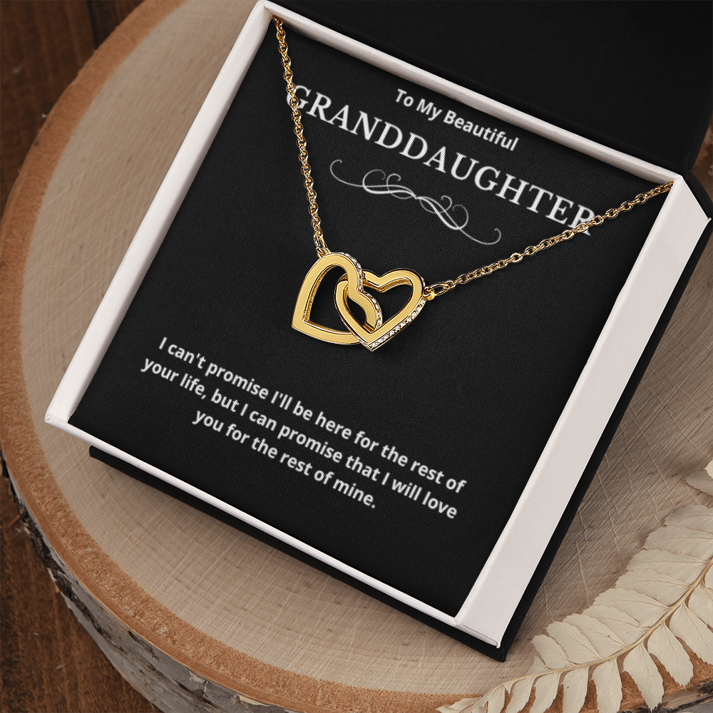 To Granddaughter Interlocking Hearts Necklace, Present For Granddaughter Birthday/Christmas Gifts For Granddaughter Jewelry Wedding Day