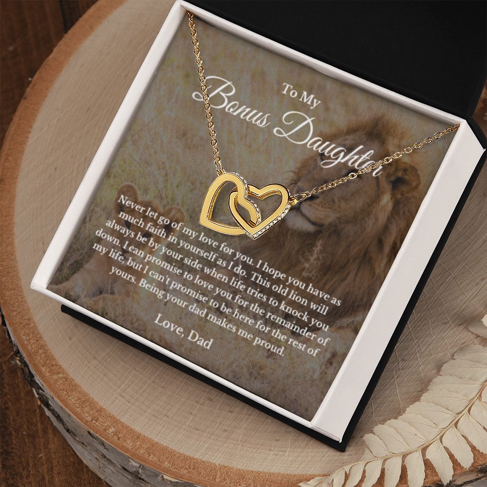 To My Bonus Daughter Necklace, Father Step Daughter Necklace, Birthday, Gifts to Bonus Daughter, Message Card Necklace
