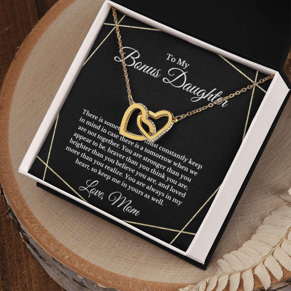 Bonus Daughter Necklace, Mother to Daughter Gift, Step Daughter Jewelry, Birthday Gift, Message Card