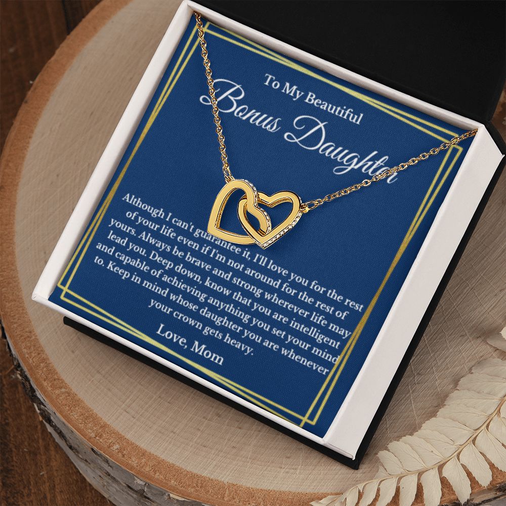Bonus Daughter Necklace, Mother to Daughter Gift, Step Daughter Jewelry, Birthday Gift, Message Card