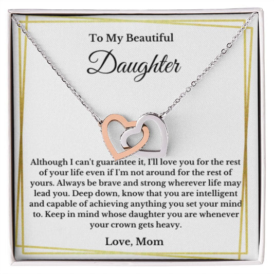 To My Daughter Necklace, Mom Daughter Necklace, Mother to Daughter Birthday Gift, Gifts to Daughter from Mom, Message Card Necklace, Minimalist Jewelry