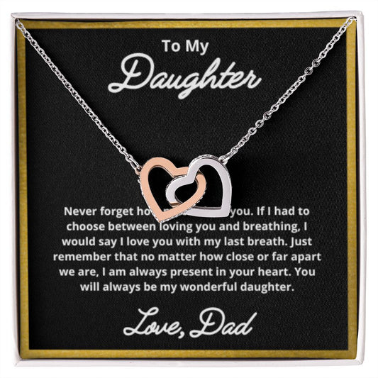 To My Daughter Necklace, Father Daughter Necklace, Father to Daughter Birthday Gift, Gifts to Daughter from Dad