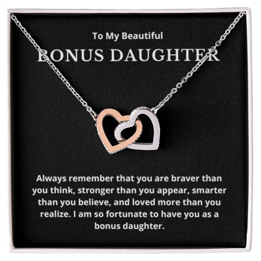 BONUS DAUGHTER gift for step daughter wedding gifts step daughter necklace gift to step daughter from bride groom stepmother BIRTHDAY gift