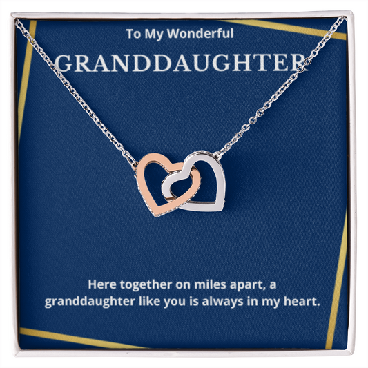 To Granddaughter Interlocking Hearts Necklace, Present For Granddaughter Birthday/Christmas Gifts For Granddaughter Jewelry Wedding Day