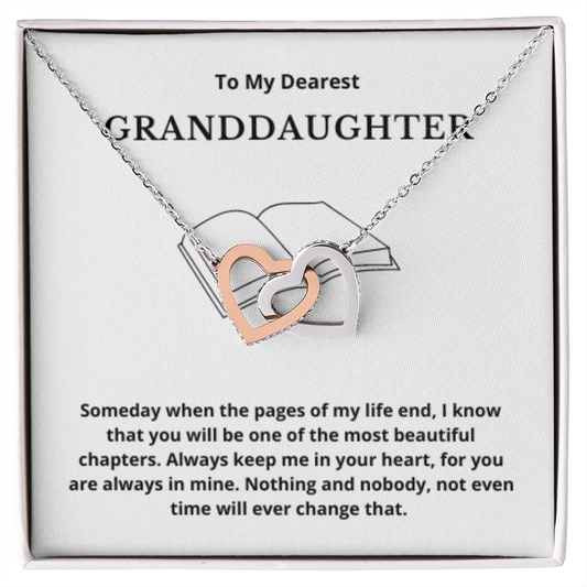 To Granddaughter Interlocking Hearts Necklace, Present For Granddaughter Birthday/Christmas Gifts For Granddaughter Jewelry Wedding Day