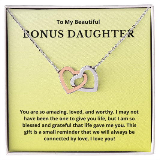 BONUS DAUGHTER gift for step daughter wedding gifts step daughter necklace gift to step daughter from bride groom stepmother BIRTHDAY gift