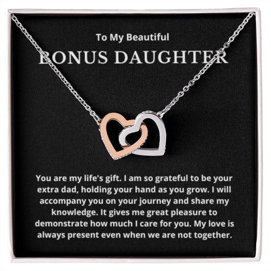 BONUS DAUGHTER gift for step daughter wedding gifts step daughter necklace gift to step daughter from bride groom stepmother BIRTHDAY gift