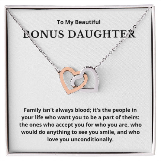 BONUS DAUGHTER gift for step daughter wedding gifts step daughter necklace gift to step daughter from bride groom stepmother BIRTHDAY gift