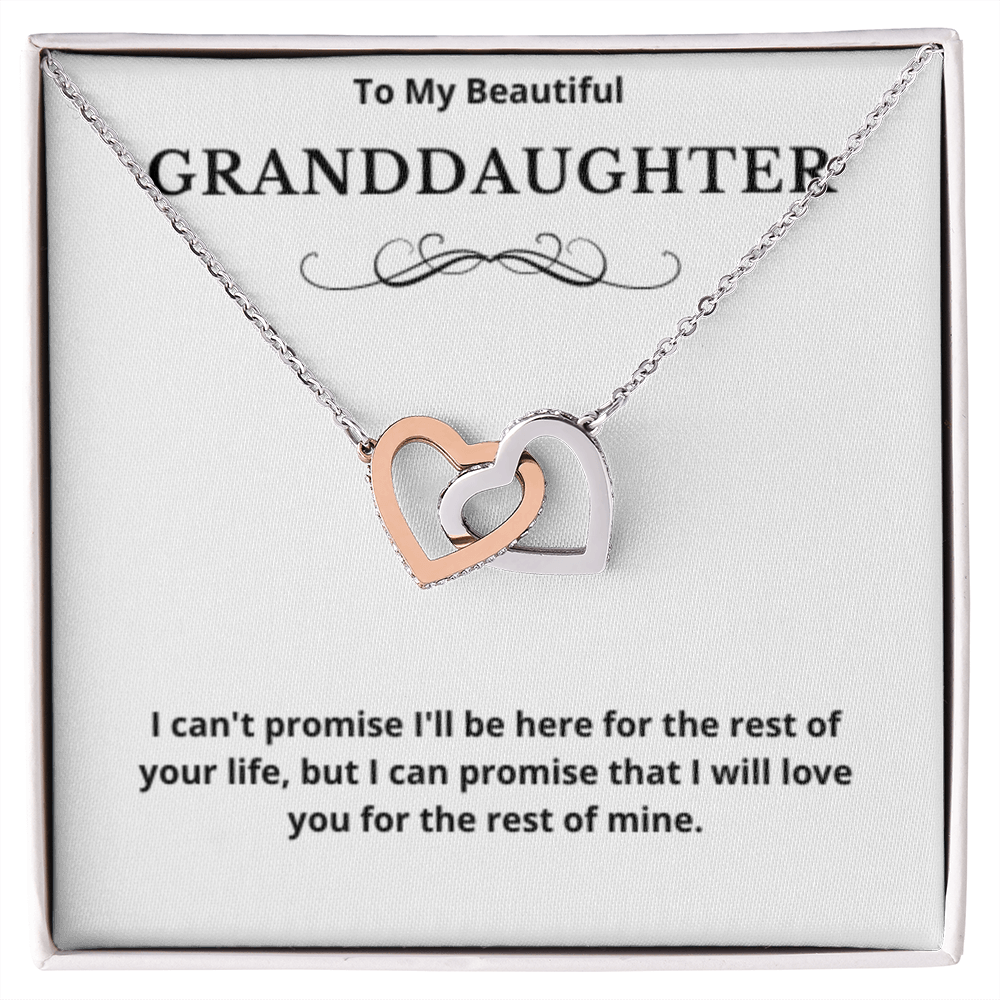 To Granddaughter Interlocking Hearts Necklace, Present For Granddaughter Birthday/Christmas Gifts For Granddaughter Jewelry Wedding Day