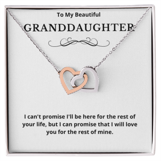 To Granddaughter Interlocking Hearts Necklace, Present For Granddaughter Birthday/Christmas Gifts For Granddaughter Jewelry Wedding Day