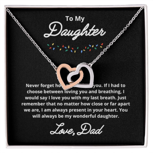 To My Daughter Necklace, Father Daughter Necklace, Father to Daughter Birthday Gift, Gifts to Daughter from Dad