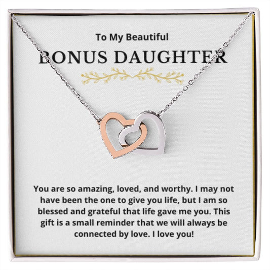 BONUS DAUGHTER gift for step daughter wedding gifts step daughter necklace gift to step daughter from bride groom stepmother BIRTHDAY gift