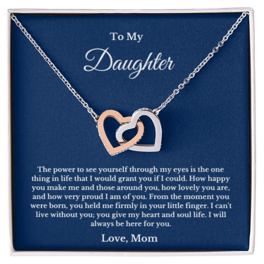 To My Daughter Necklace, Mom Daughter Necklace, Mother to Daughter Birthday Gift, Gifts to Daughter from Mom, Message Card Necklace, Minimalist Jewelry