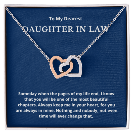 To Daughter In Law Interlocked Hearts Necklace, Present For Daughter in law Birthday/Christmas Gifts. Necklace Daughter in law Jewelry