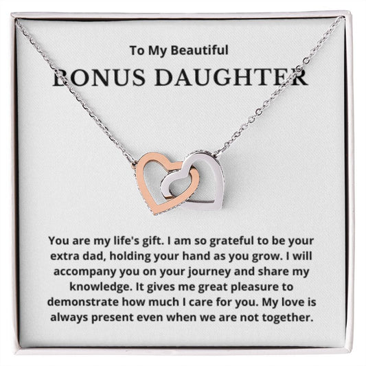 BONUS DAUGHTER gift for step daughter wedding gifts step daughter necklace gift to step daughter from bride groom stepmother BIRTHDAY gift