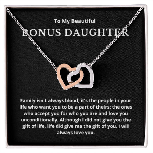 BONUS DAUGHTER gift for step daughter wedding gifts step daughter necklace gift to step daughter from bride groom stepmother BIRTHDAY gift