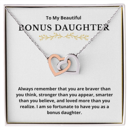 BONUS DAUGHTER gift for step daughter wedding gifts step daughter necklace gift to step daughter from bride groom stepmother BIRTHDAY gift