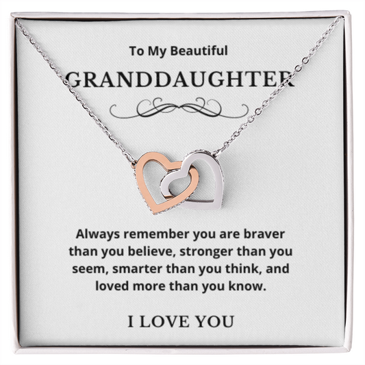 Hearts Jewelry, FG Family Gift, Grandchild Granddaughter Necklace, Gift from Grandma/Grandpa, To My Granddaguther Jewelry, Birthday Gift