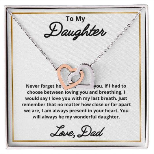To My Daughter Necklace, Father Daughter Necklace, Father to Daughter Birthday Gift, Gifts to Daughter from Dad