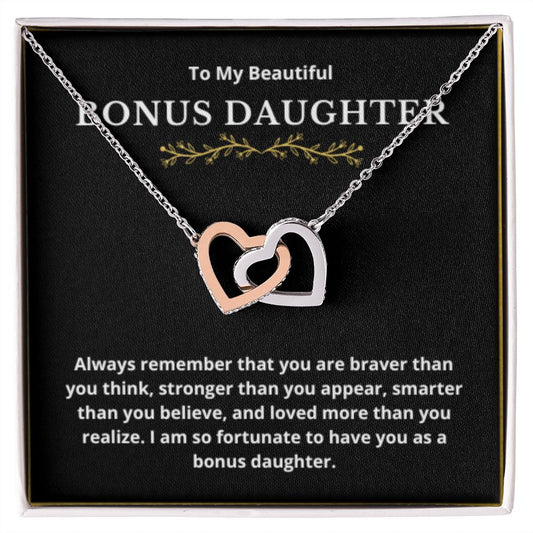 BONUS DAUGHTER gift for step daughter wedding gifts step daughter necklace gift to step daughter from bride groom stepmother BIRTHDAY gift