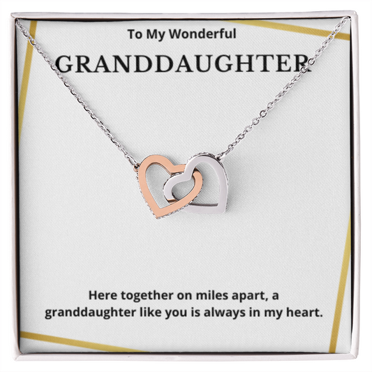 To Granddaughter Interlocking Hearts Necklace, Present For Granddaughter Birthday/Christmas Gifts For Granddaughter Jewelry Wedding Day