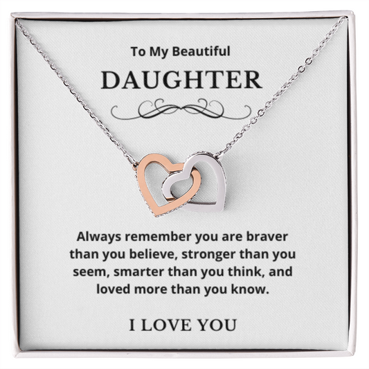 Hearts Jewelry, FG Family Gift, Mother Daughter Necklace, Gift from Mom, To My Daughter Jewelry, Birthday Gift Ideas