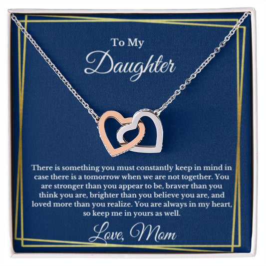 To My Daughter Necklace, Mom Daughter Necklace, Mother to Daughter Birthday Gift, Gifts to Daughter from Mom, Message Card Necklace, Minimalist Jewelry