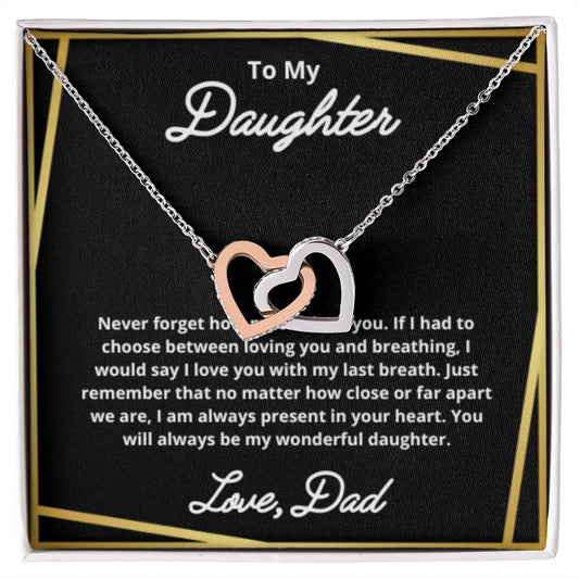 To My Daughter Necklace, Father Daughter Necklace, Father to Daughter Birthday Gift, Gifts to Daughter from Dad