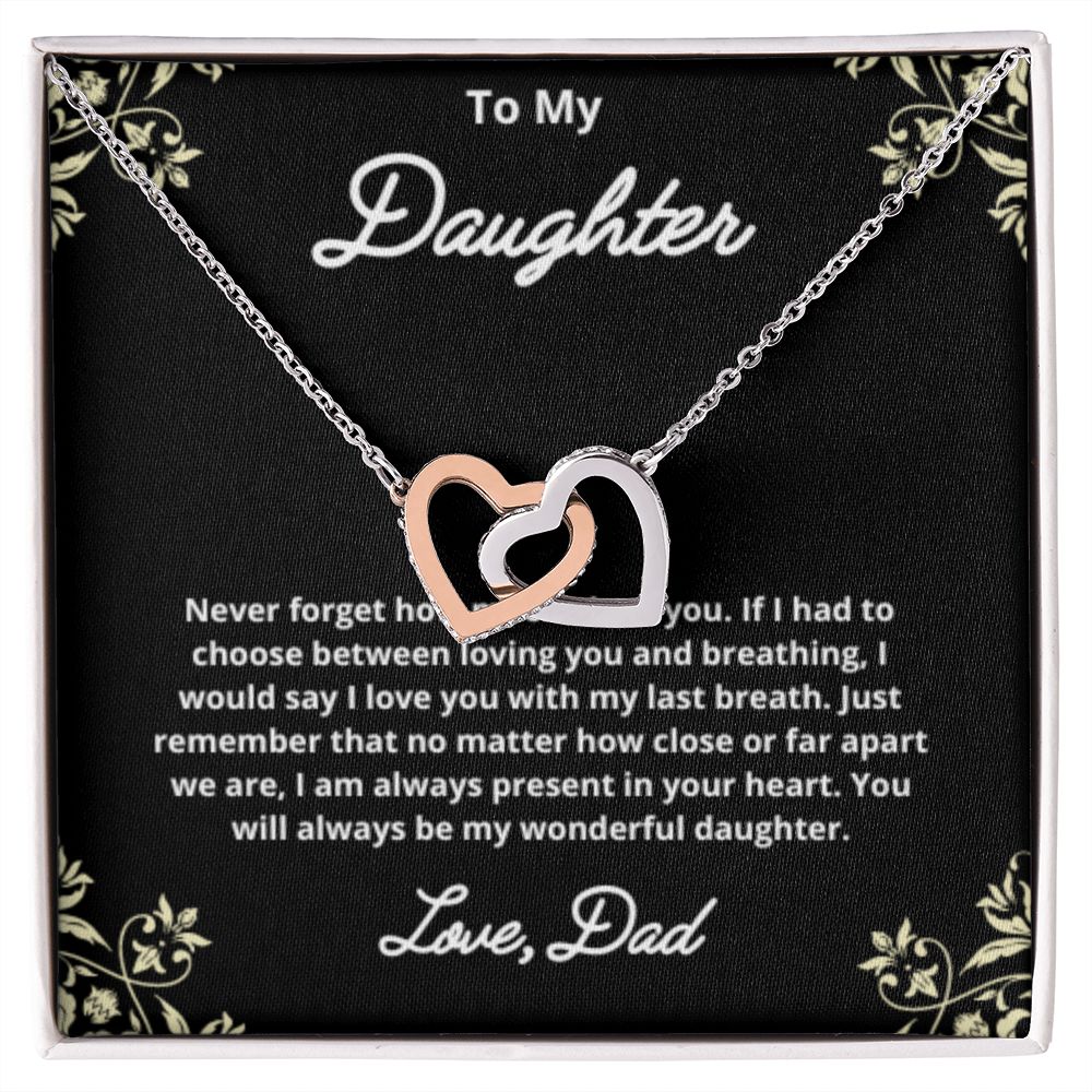 To My Daughter Necklace, Father Daughter Necklace, Father to Daughter Birthday Gift, Gifts to Daughter from Dad